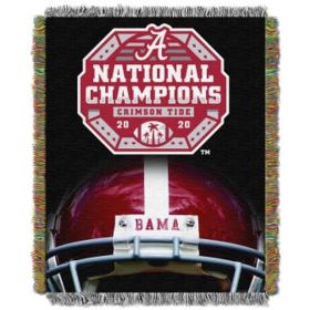 NCAA FB Champs Alabama 2020 NCAA National Football Champions Alabama Crimson Tide Tapestry Woven Throw