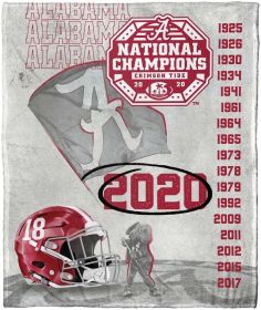 NCAA FB 18X Champs Alabama Alabama Crimson Tide 18x NCAA National Football Champions Silk Touch Throw Blanket