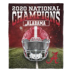 NCAA FB Champs Alabama 2020 NCAA National Football Champions Alabama Crimson Tide Silk Touch Throw Blanket