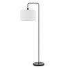 Barden 58" Matte Black Floor Lamp with White Linen Shade