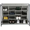 4-Tier Charleston Collection 16 Pairs Shoe Organizer, Gray