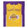 [Personalization Only] OFFICIAL NBA Jersey Personalized Silk Touch Throw Blanket - Lakers