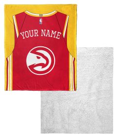 [Personalization Only] OFFICIAL NBA Jersey Personalized Silk Touch Sherpa Throw Blanket - Hawks