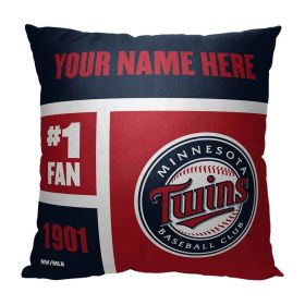 [Personalization Only] OFFICIAL MLB Colorblock Personalized Pillow - Minnesota Twins