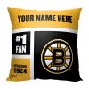 [Personalization Only] OFFICIAL NHL Colorblock Personalized Pillow - Boston Bruins