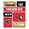 [Personalization Only] OFFICIAL NHL Colorblock Personalized Silk Touch Throw Blanket - Ottawa Senators