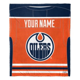 [Personalization Only] OFFICIAL NHL Jersey Silk Touch Throw Blanket - Oilers