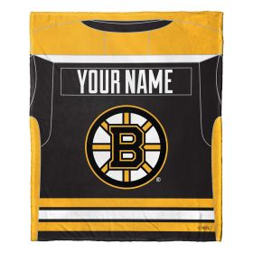 [Personalization Only] OFFICIAL NHL Jersey Silk Touch Throw Blanket - Bruins