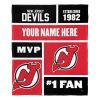 [Personalization Only] OFFICIAL NHL Colorblock Personalized Silk Touch Throw Blanket - New Jersey Devils