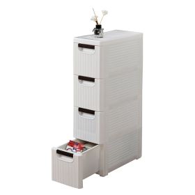 4-Tire Rolling Cart Organizer Unit with Wheels Narrow Slim Container Storage Cabinet for Bathroom Bedroom RT