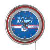 NHL Chrome Double Rung Neon Clock - New York Rangersï¿½