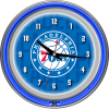 NBA Chrome Double Rung Neon Clock - City - Philadelphia 76ers