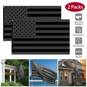 All Black American Flag 3x5FT UV Protection Black US Flag Double Side Printing