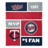 [Personalization Only] OFFICIAL MLB Colorblock Personalized Silk Touch Throw Blanket - Twins