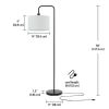 Barden 58" Matte Black Floor Lamp with White Linen Shade