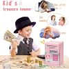 19.4*13.5*12.3cm/7.63*5.3*4.84in Musical Pink White Piggy Bank; Cash Coin Can ATM Bankk Electronic Coin Money Bank For Kids--Hot Gift