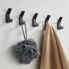 6 Packs Adhesive Hooks Aluminum Alloy Double Hook Wall Hanging Holders Hangers with Strong Glue 22LBS Capacity for Robe Coat Hat Keys