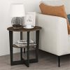 Oval End Table, Set of Two, Columbia Walnut/Black