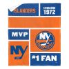 [Personalization Only] OFFICIAL NHL Colorblock Personalized Silk Touch Sherpa Throw Blanket - New York Islanders