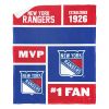 [Personalization Only] OFFICIAL NHL Colorblock Personalized Silk Touch Sherpa Throw Blanket - New York Rangers