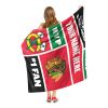 [Personalization Only] OFFICIAL NHL Colorblock Personalized Silk Touch Sherpa Throw Blanket - Chicago Blackhawks