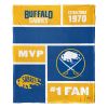 [Personalization Only] OFFICIAL NHL Colorblock Personalized Silk Touch Throw Blanket - Buffalo Sabres