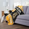 [Personalization Only] OFFICIAL NHL Colorblock Personalized Silk Touch Sherpa Throw Blanket - Boston Bruins