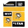 [Personalization Only] OFFICIAL NHL Colorblock Personalized Silk Touch Sherpa Throw Blanket - Pittsburgh Penguins