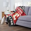 [Personalization Only] OFFICIAL NHL Colorblock Personalized Silk Touch Sherpa Throw Blanket - Calgary Flames