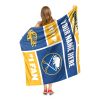 [Personalization Only] OFFICIAL NHL Colorblock Personalized Silk Touch Sherpa Throw Blanket - Buffalo Sabres