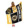 [Personalization Only] OFFICIAL NHL Colorblock Personalized Silk Touch Sherpa Throw Blanket - Boston Bruins