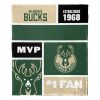 [Personalization Only] OFFICIAL NBA Colorblock Silk Touch Throw Blanket - Milwaukee Bucks