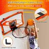 Indoor Mini Basketball Hoop Set Over Door Basketball Hoop with 4 Inflatable Balls Electric Audio Scorer Foldable Basket Gift for Kids and Adults