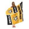 [Personalization Only] OFFICIAL NHL Colorblock Personalized Silk Touch Sherpa Throw Blanket - Pittsburgh Penguins