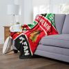 [Personalization Only] OFFICIAL NHL Colorblock Personalized Silk Touch Sherpa Throw Blanket - Chicago Blackhawks