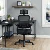 Ergonomic Office Chair with Adjustable Headrest, Black Fabric, 275 lb capacity