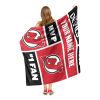 [Personalization Only] OFFICIAL NHL Colorblock Personalized Silk Touch Sherpa Throw Blanket - New Jersey Devils