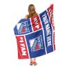 [Personalization Only] OFFICIAL NHL Colorblock Personalized Silk Touch Sherpa Throw Blanket - New York Rangers