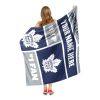 [Personalization Only] OFFICIAL NHL Colorblock Personalized Silk Touch Throw Blanket - Toronto Maple Leafs