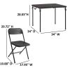 5 Piece Resin Card Folding Table and Four Folding Chairs Set, Black