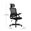 Ergonomic Office Chair with Adjustable Headrest, Black Fabric, 275 lb capacity