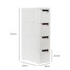 4-Tire Rolling Cart Organizer Unit with Wheels Narrow Slim Container Storage Cabinet for Bathroom Bedroom RT