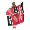 [Personalization Only] OFFICIAL NHL Colorblock Personalized Silk Touch Sherpa Throw Blanket - Detroit Red Wings