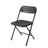 5 Piece Resin Card Folding Table and Four Folding Chairs Set, Black