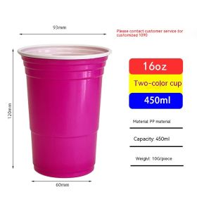 Red Disposable Plastic Cup Single Layer (Option: 450ml Rose Red-401to500ml)