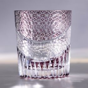 Hand Carved Lead-free Crystal Glass Cup (Option: Purple Mandance Cut Cup)