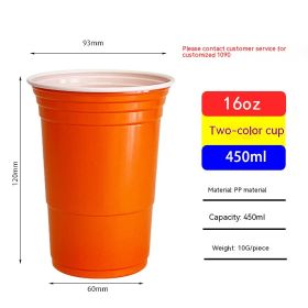 Red Disposable Plastic Cup Single Layer (Option: 450ml Orange-401to500ml)