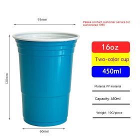 Red Disposable Plastic Cup Single Layer (Option: 450ml Lake Blue-401to500ml)