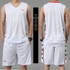 Casual Wear Sleeveless Thin Vest Running Wear Shorts Sportswear (Option: A WHITE-L)