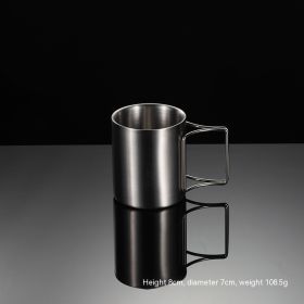 304 Stainless Steel Camping Activity Handle Double-layer Mug (Option: Stainless steel-200ml)